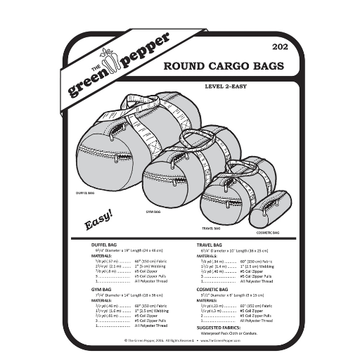 Green Pepper Round Cargo Bag Pattern