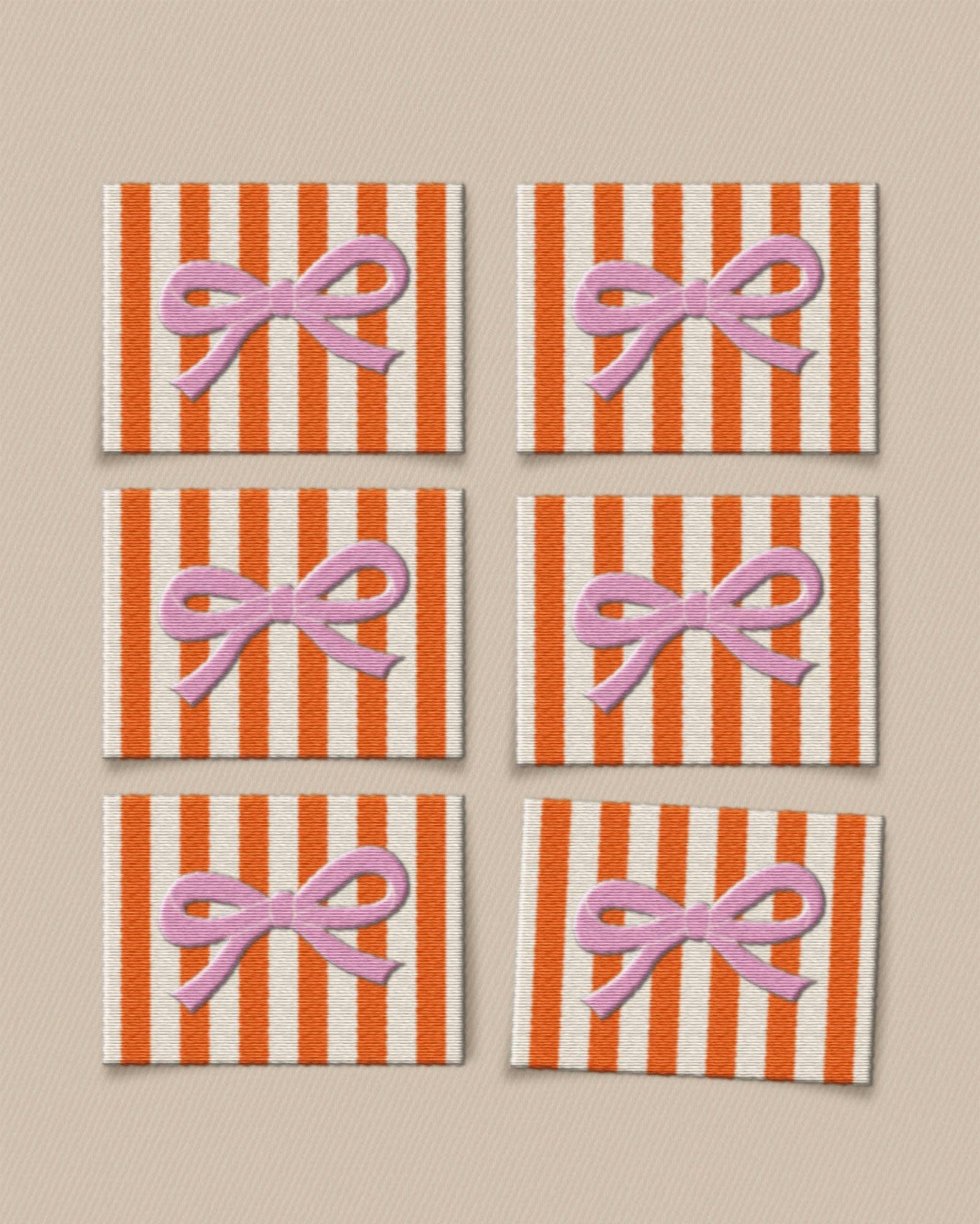 Matchy Matchy : Pink Bow Large Garment Labels - Set of 6