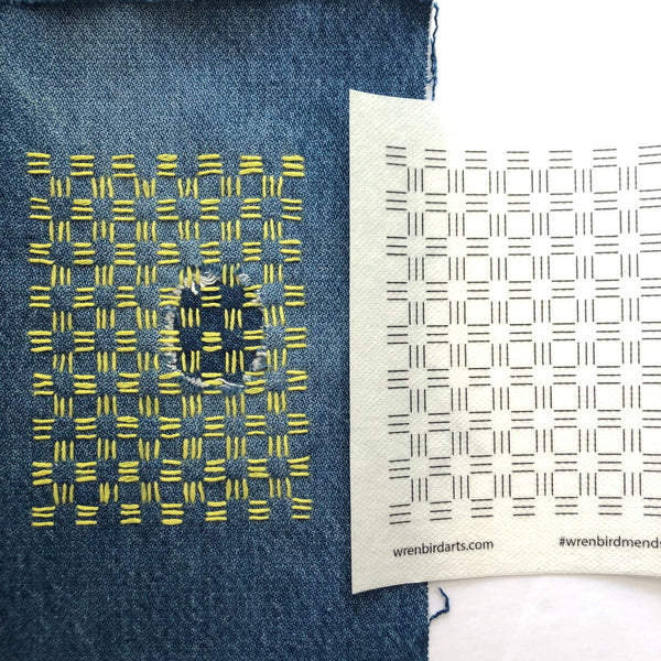 Wren Bird Arts : Washable Mending Transfers #4 Green Patterns