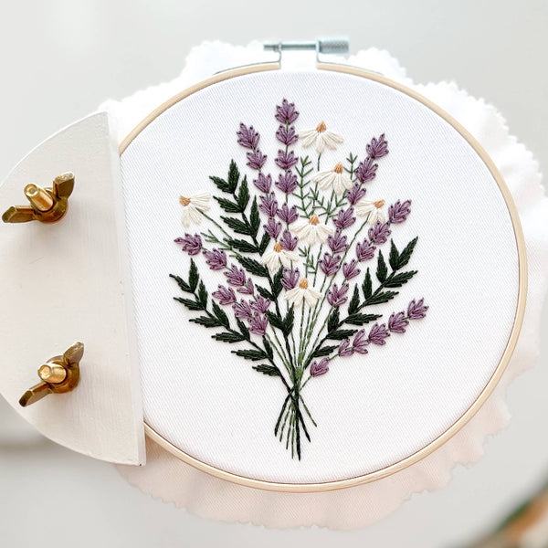 Matryoshka :  Lavender and Daisies Embroidery Kit