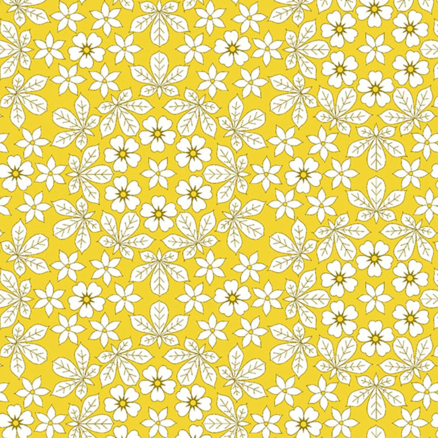 Liberty Fabric tana lawn godwin yellow ss25 retold 150th anniversary collection