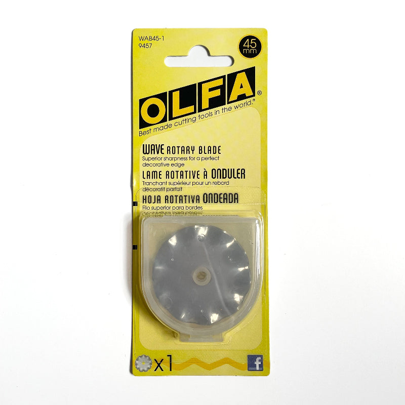 OLFA wave rotary blade packaging on a white background