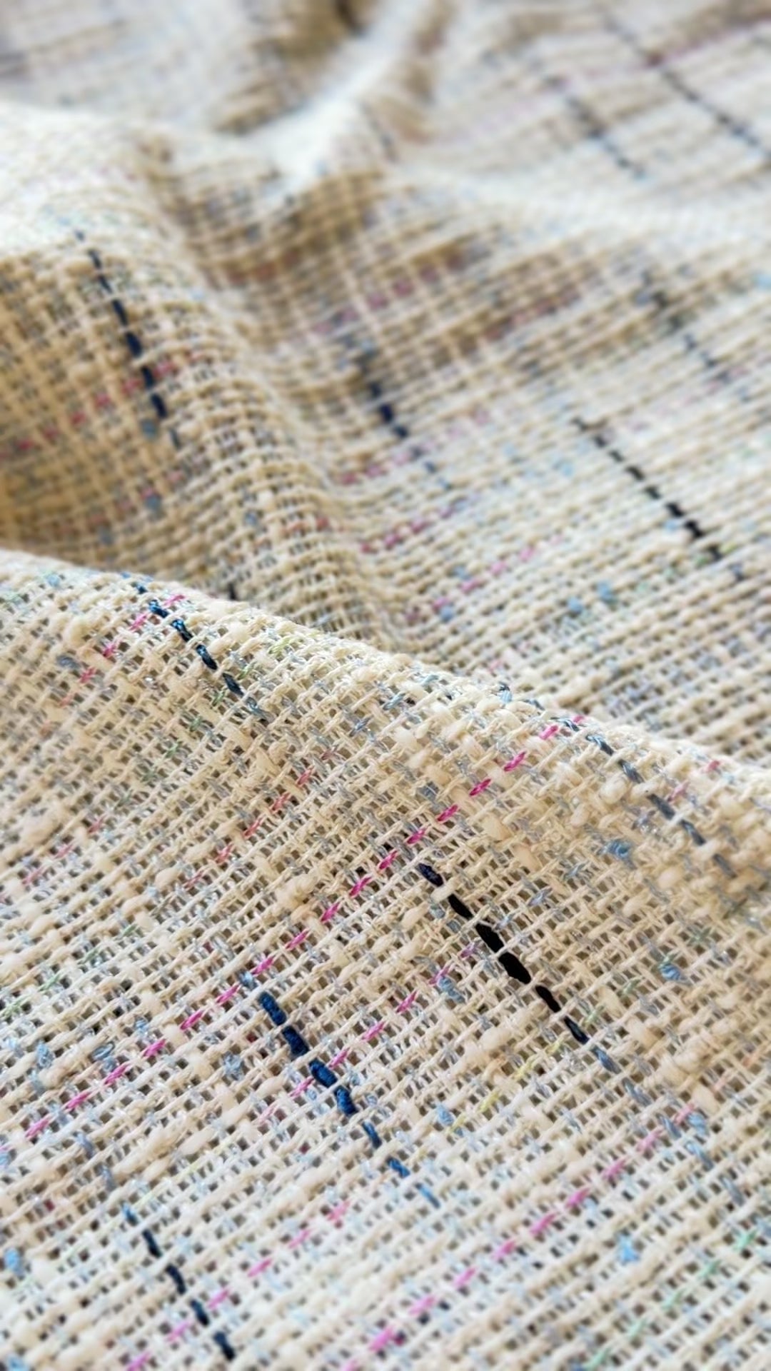 French woven tweed fabric