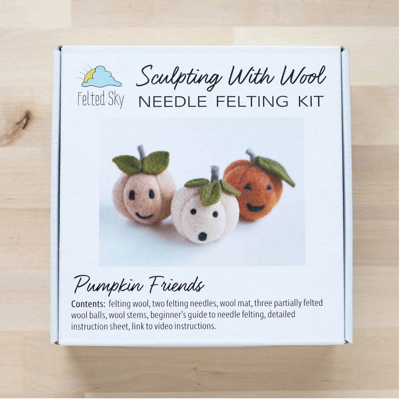 Felted Sky Needle Felting Kit : Pumpkin Friends