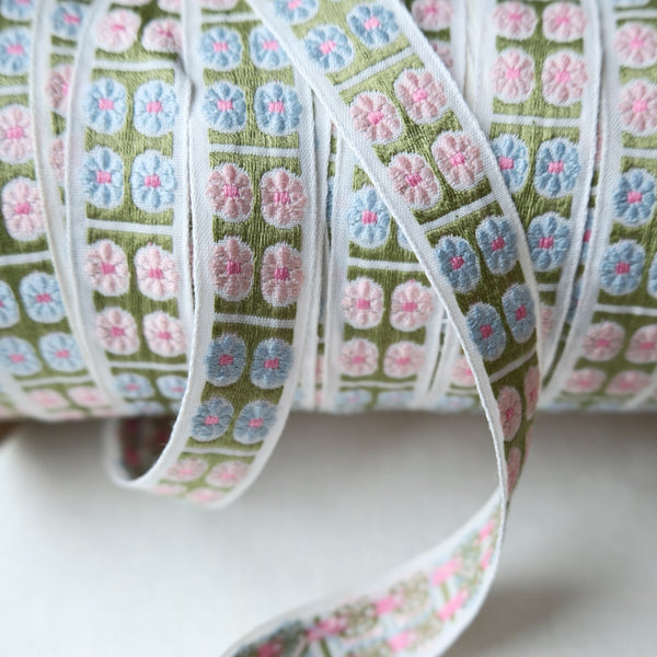 vintage woven floral geometrid jacquard ribbon