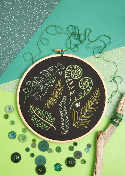 Hawthorn Threads : Black Forest Ferns Embroidery Kit