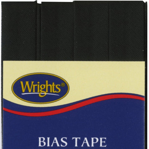 Wrights Single Fold Bias Tape Black