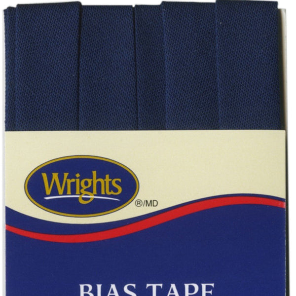 Wrights Single Fold Bias Tape Navy