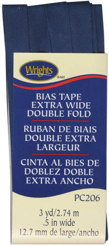 Wrights Extra Wide Double Fold Bias Tape Navy