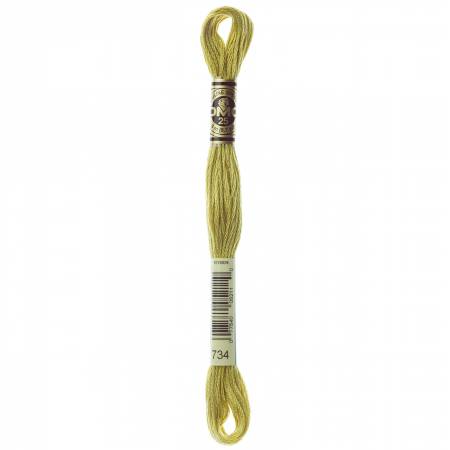 DMC 6-Strand Floss Color 734 Light Olive Green