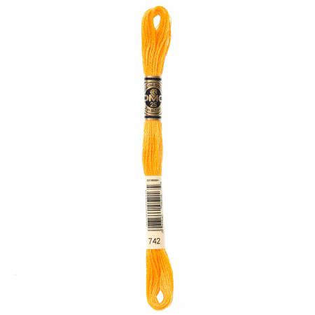 DMC 6-Strand Floss Color 742 Light Tangerine