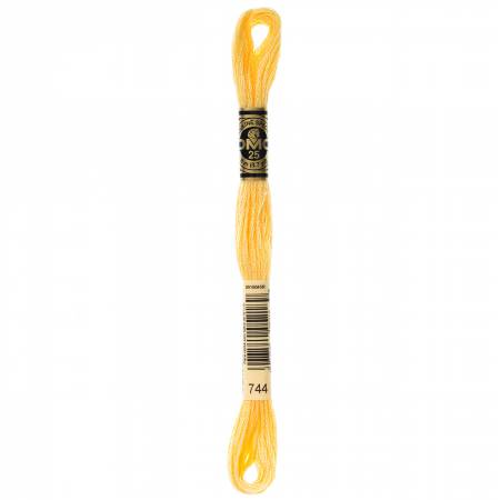 DMC 6-Strand Floss Color 744 Pale Yellow