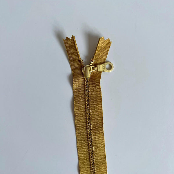 22" Brass Gold Donut-pull Zippers