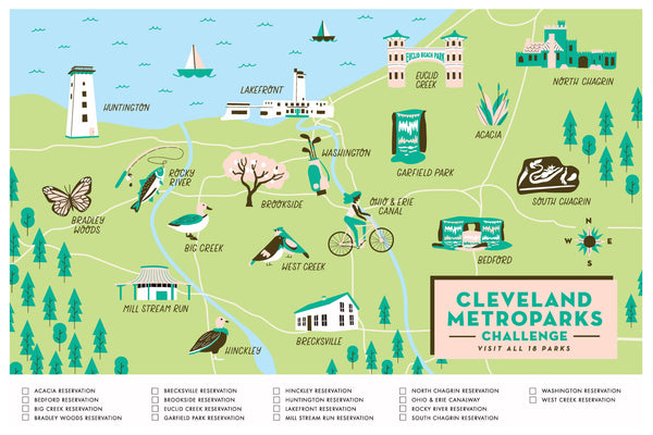 Free Period Press : Cleveland Metroparks Challenge Map