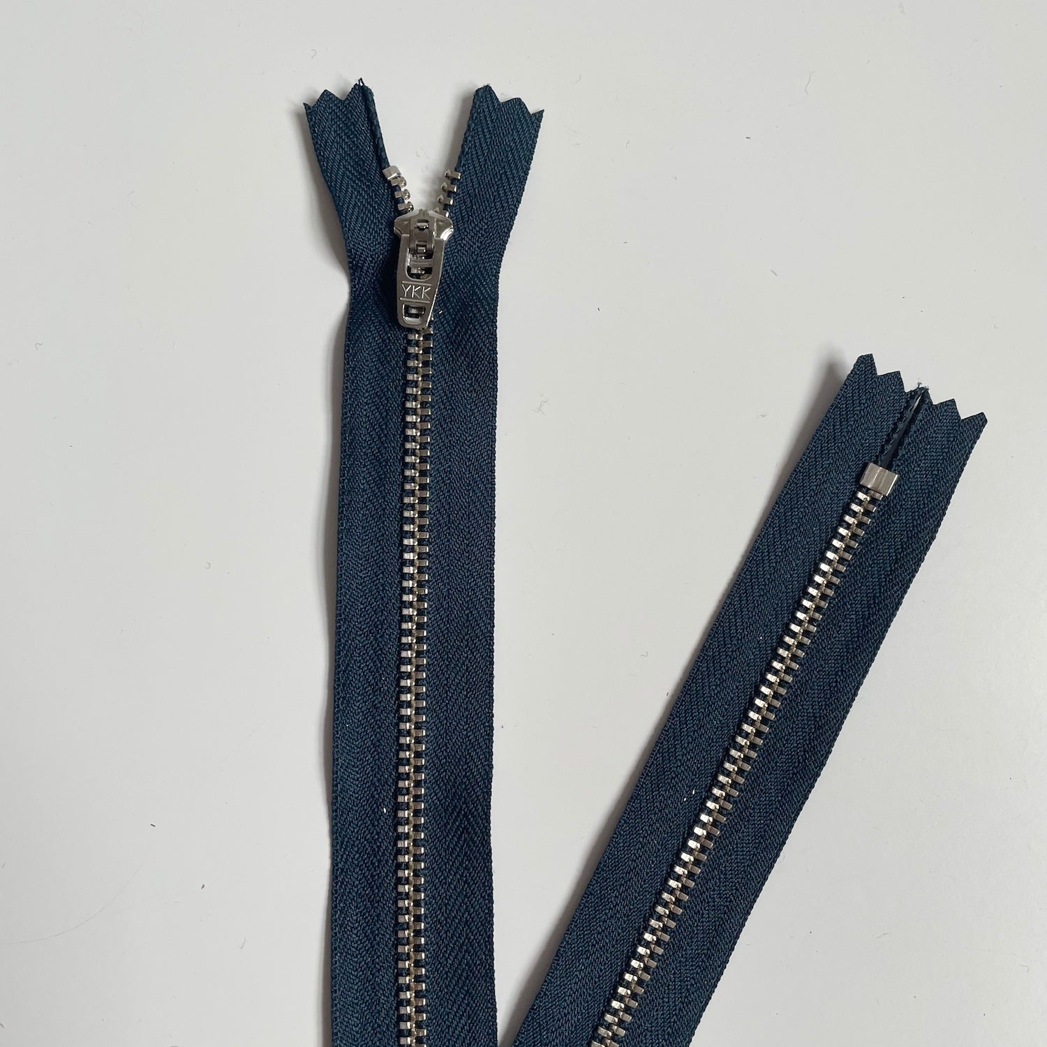 YKK Zipper - 12" Navy / Nickel