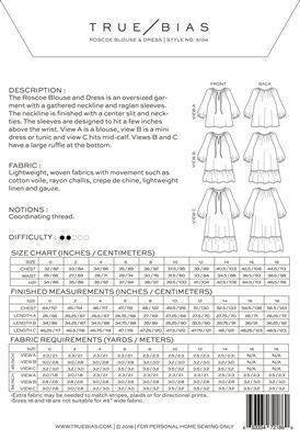True Bias : Roscoe Blouse and Dress