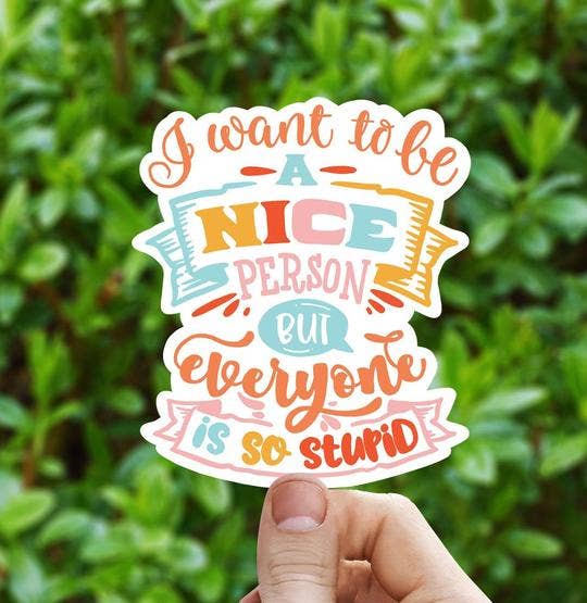 I Want To Be A Nice Person Vinyl Sticker