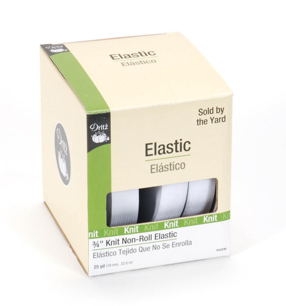 Elastic : Knit Non-Roll 3/4" White