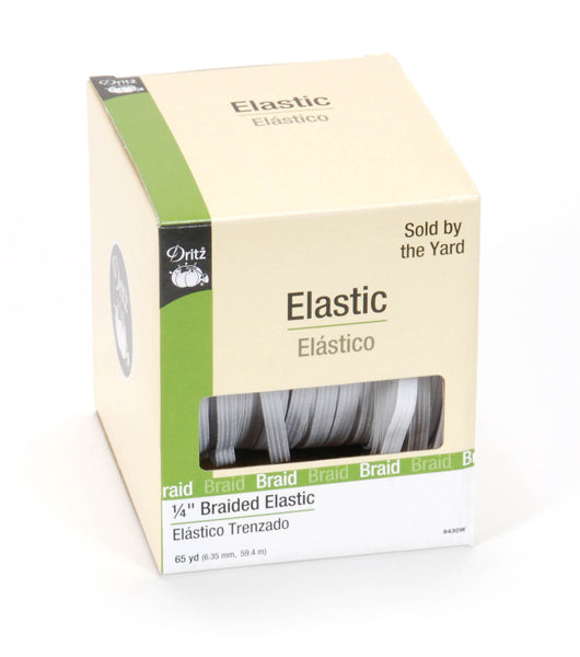 Elastic : Braided 1/4" White