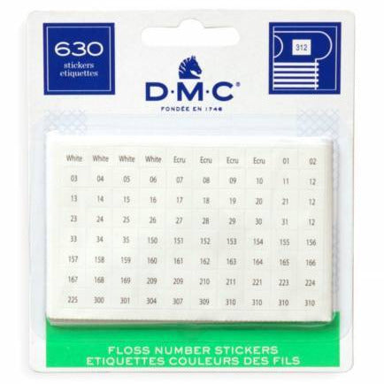 DMC floss number stickers