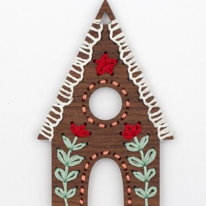 Kiriki press stitched ornament kit - gingerbread house