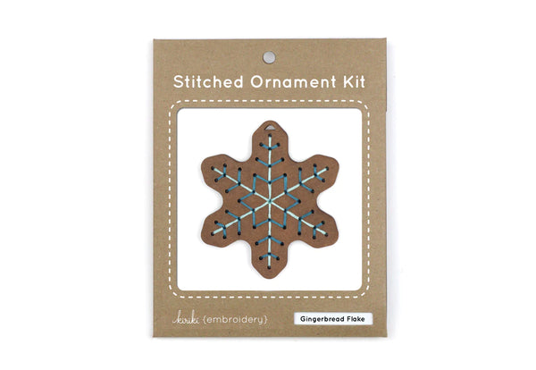 Kiriki Press : Stitched Ornament Kit - Gingerbread Flake