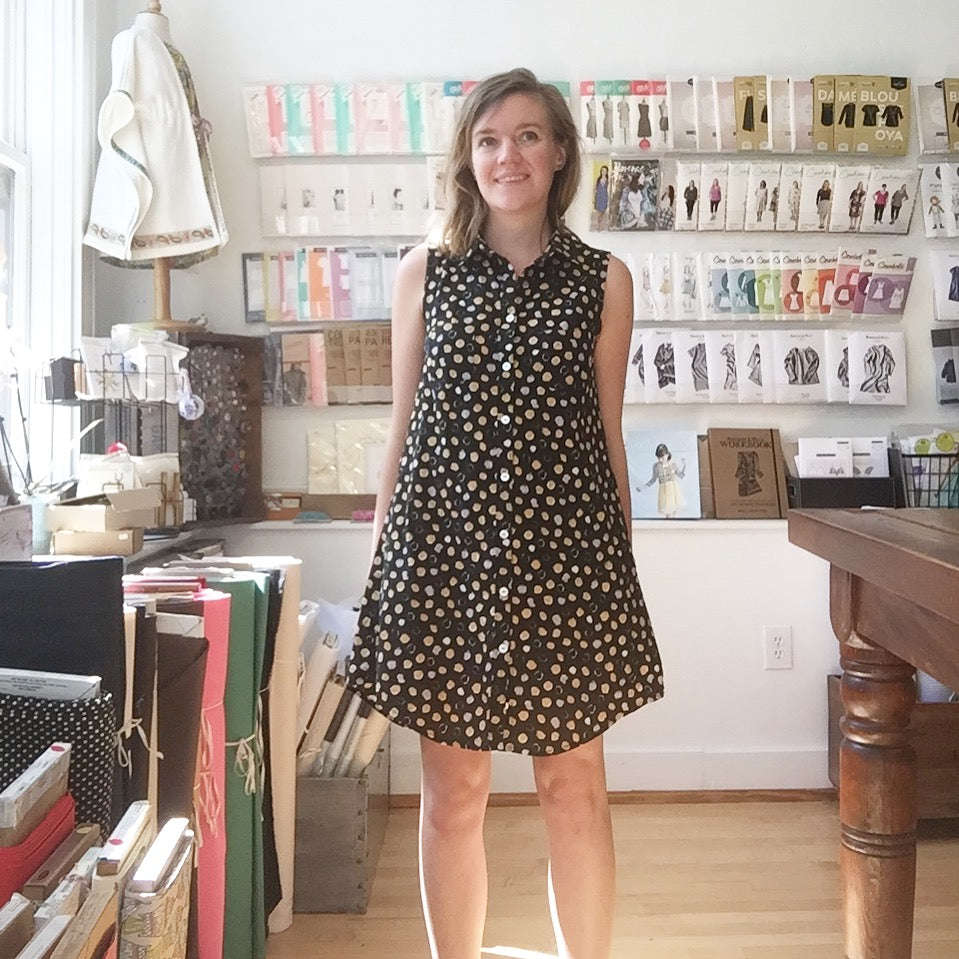 grainline alder shirtdress polka dot