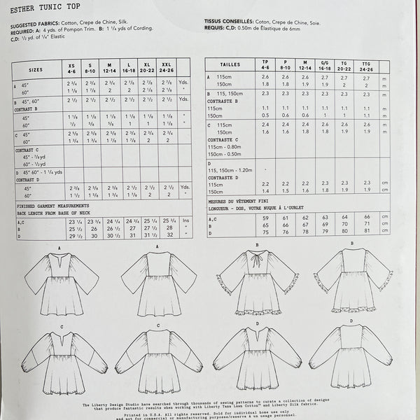 Esther Tunic sewing pattern by Liberty Fabrics