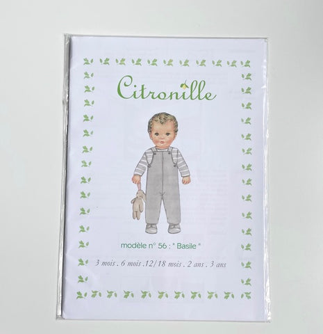 Citronille Patterns : Basile Baby Overalls