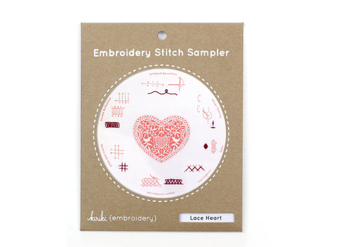 Kiriki Press Embroidery Stitch Sampler - Lace Heart