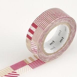 mt washi tape patchwork red