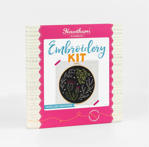 Hawthorn Handmade : Black Highland Heather Embroidery Kit