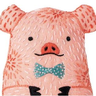 Kiriki Press Embroidered Doll Kit - Piggy