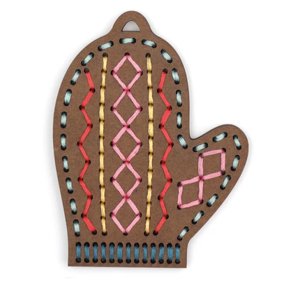 kiriki press stitched ornament kit - mitten