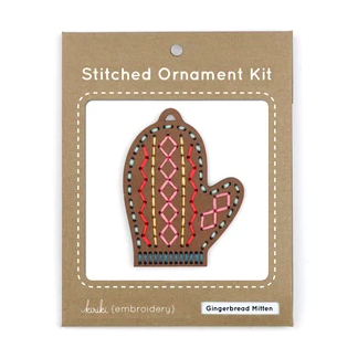 kiriki press stitched ornament kit - mitten
