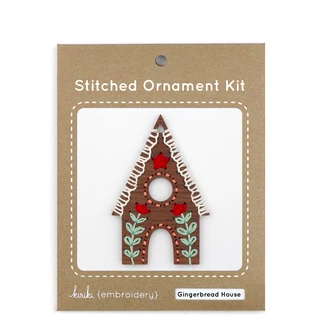 Kiriki press stitched ornament kit - gingerbread house