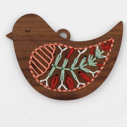 kiriki press stitched ornament kit - bird