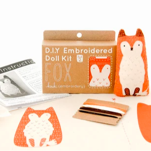 Kiriki Press Embroidered Doll Kit - Fox