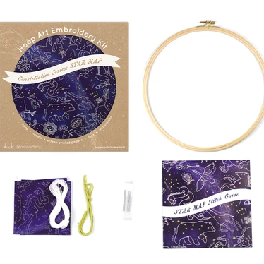 Kiriki Press  Constellation Embroidered Hoop Art Kit