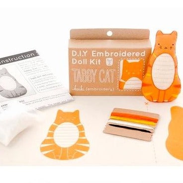 Kiriki Embroidered Tabby Cat Doll Kit