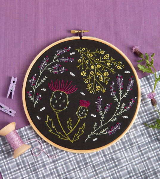 Hawthorn Handmade : Black Highland Heather Embroidery Kit