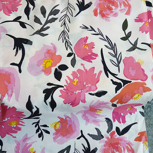 Art Gallery Fabrics : Wonderful Things - Aquarelle Study Tint pink floral quilting cotton