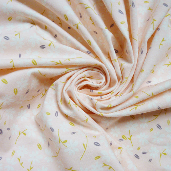 Art Gallery Fabrics Knit : Little Town - Season Waltz floral pink jersey