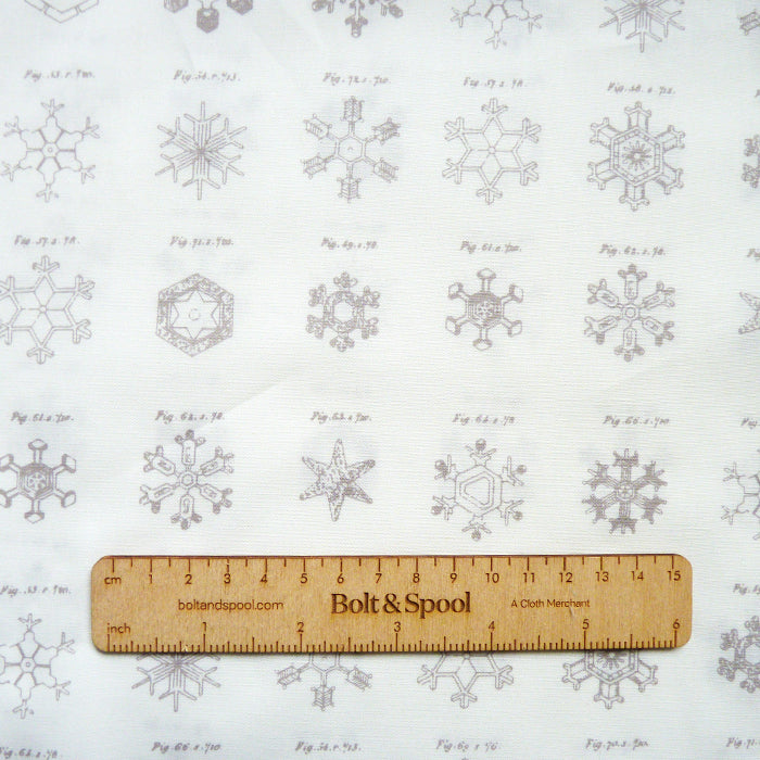 Art Gallery Fabrics : Little Town - Snow Crystals Ash quilting cotton snowflake