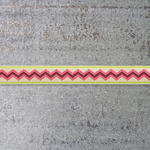 Handwoven Double Scalloped Edge Trim - Pink