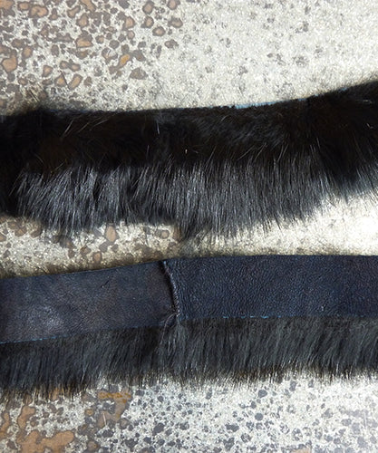 Vintage Rabbit Fur Trim - Black 2"