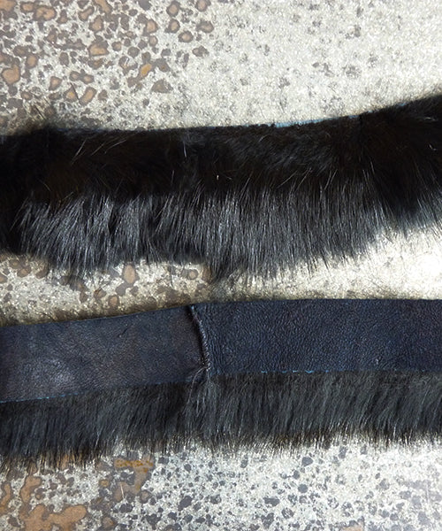 Vintage Rabbit Fur Trim - Black 2"