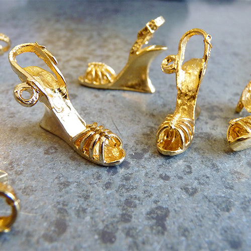 Vintage Metal Shoe Charm high heel