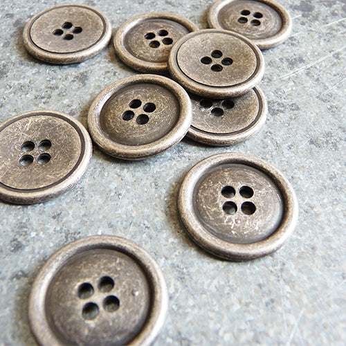 four hole antiqued silver button