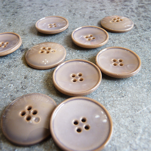 four hole plastic button taupe brown
